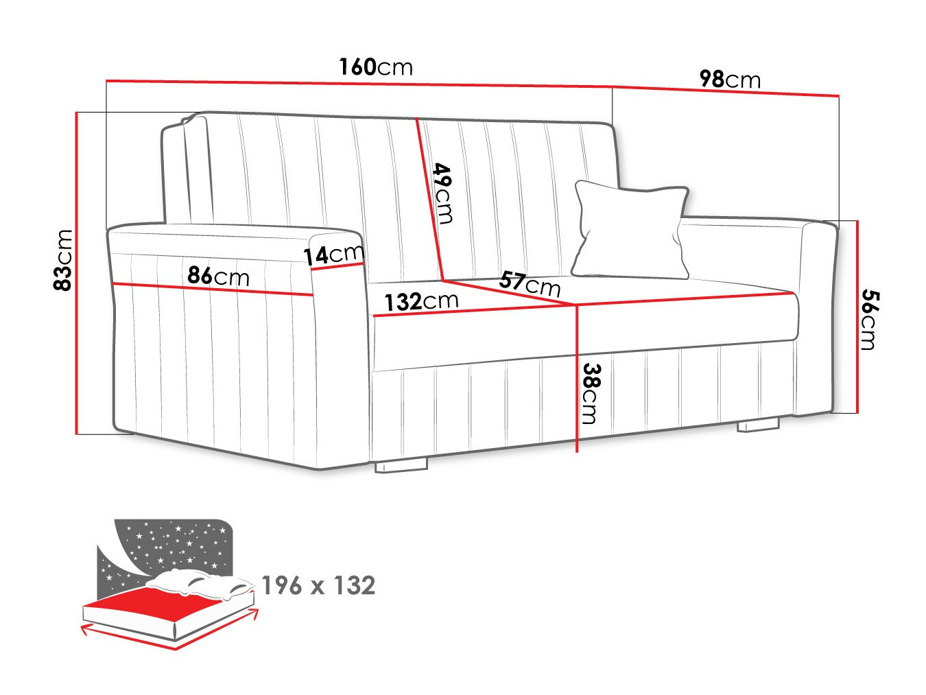 Dīvāns gulta Columbus 137 (Kronos 07)