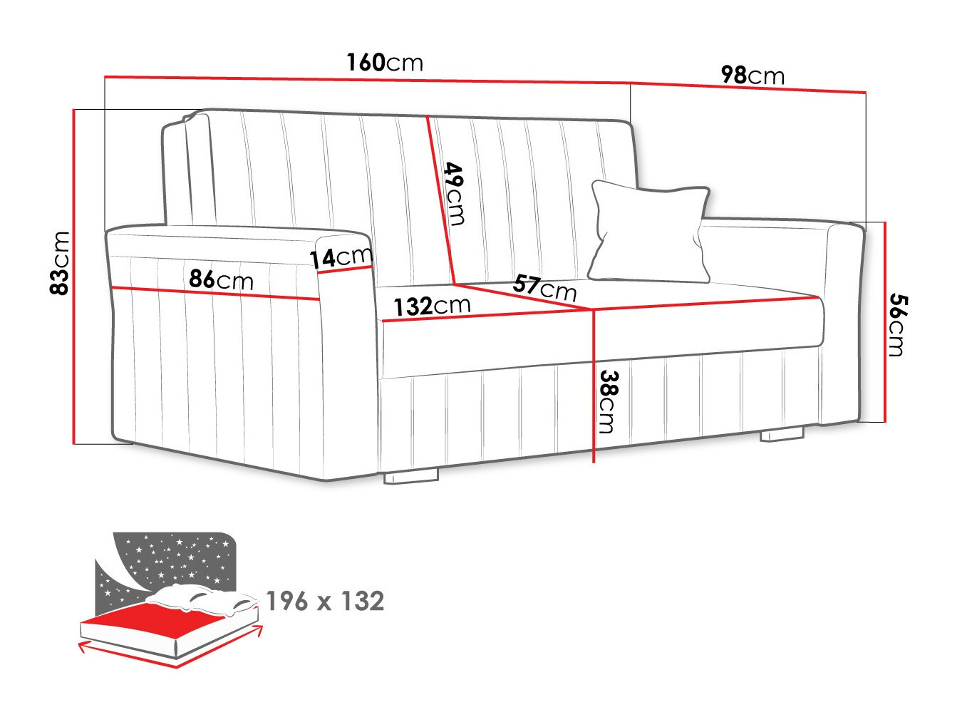 Dīvāns gulta Columbus 137 (Paros 2)