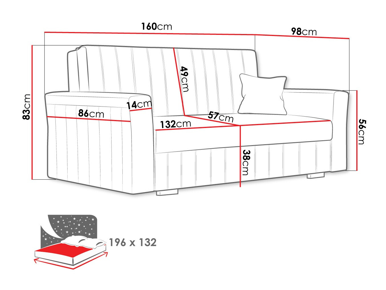 Dīvāns gulta Columbus 137 (Paros 5)