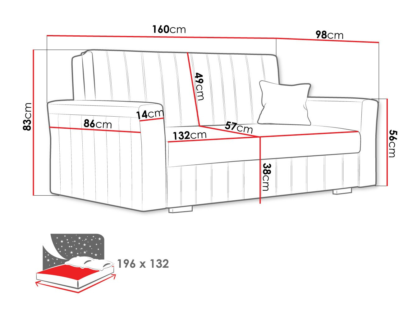 Dīvāns gulta Columbus 137 (Paros 6)