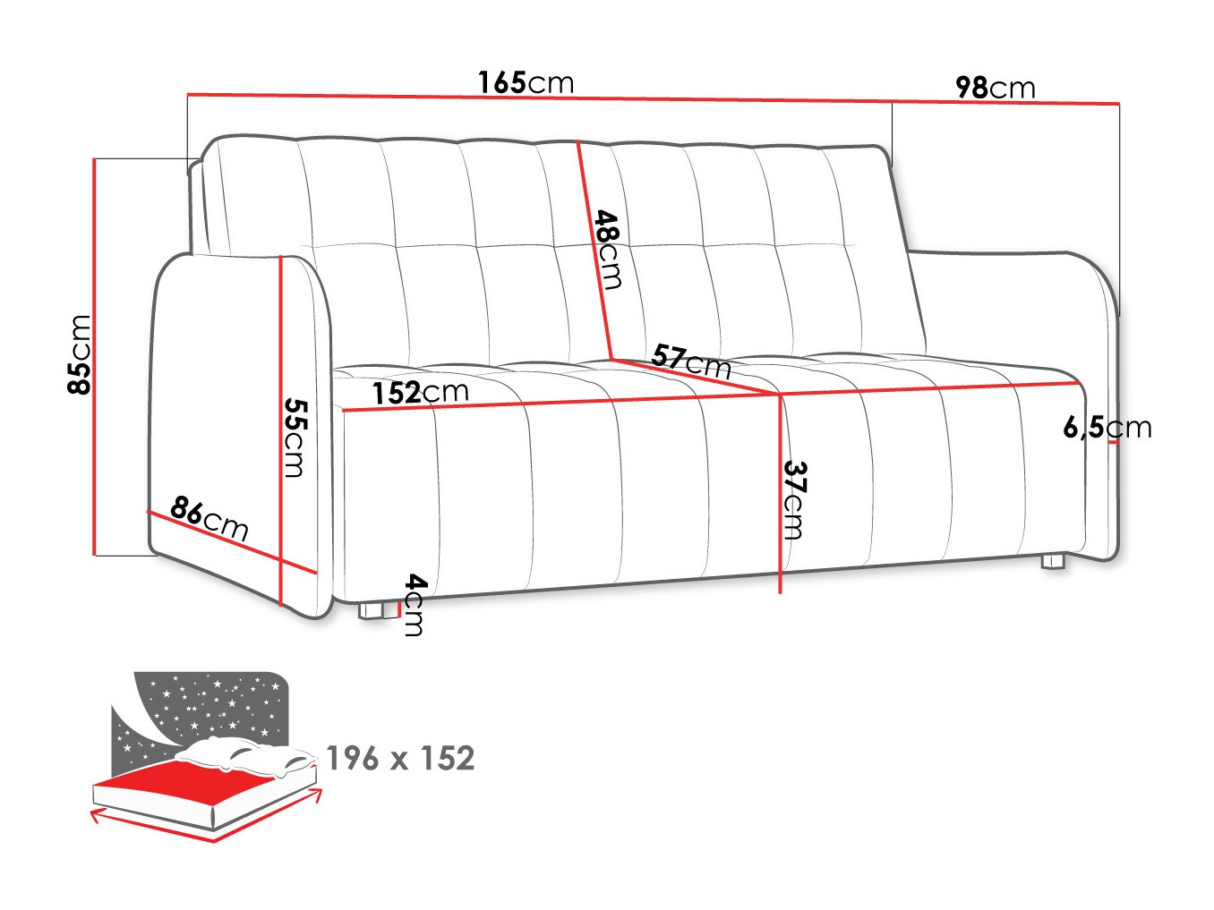 Dīvāns gulta Columbus 179 (Country 12)
