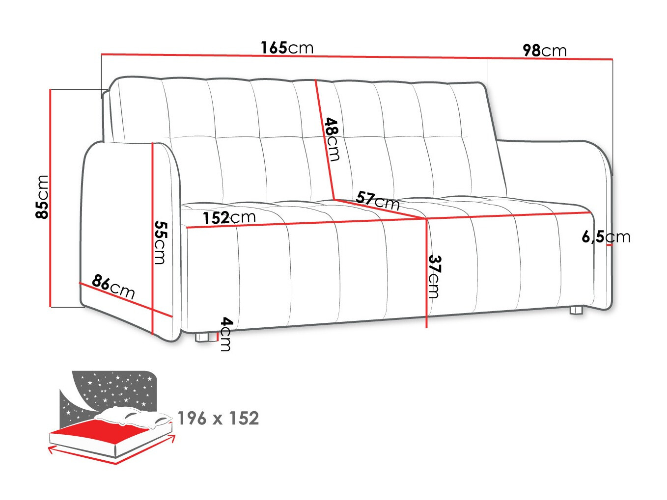 Dīvāns gulta Columbus 179 (Paros 3)