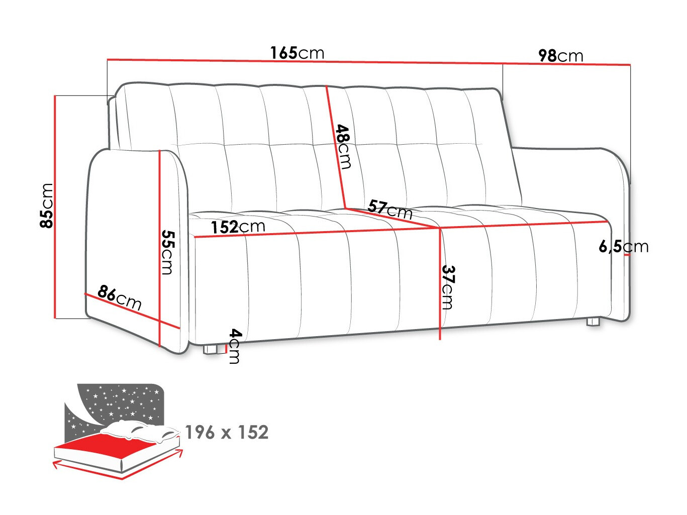 Dīvāns gulta Columbus 179 (Paros 5)