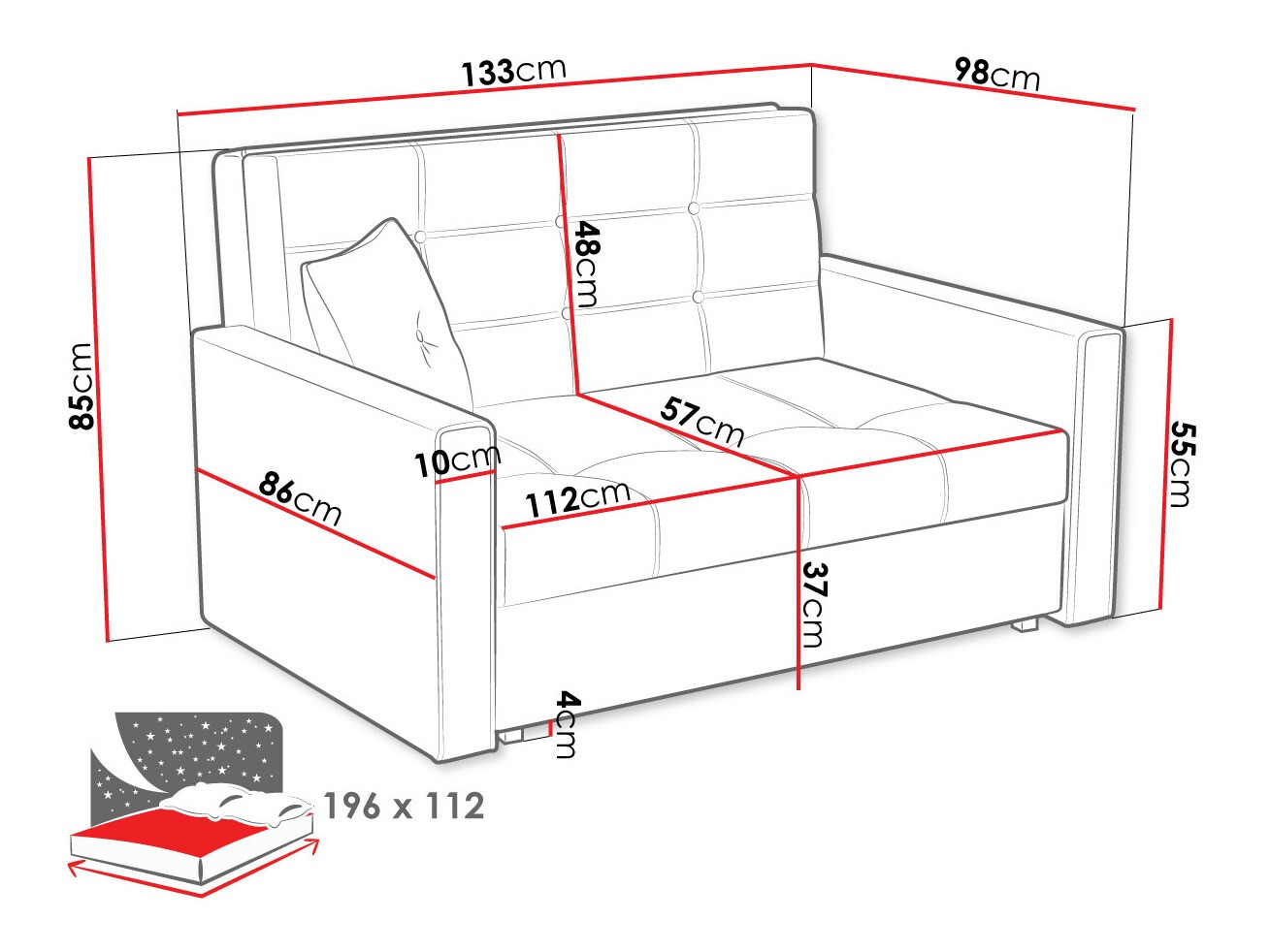 Диван-кровать Columbus 100 (Tatum 279)