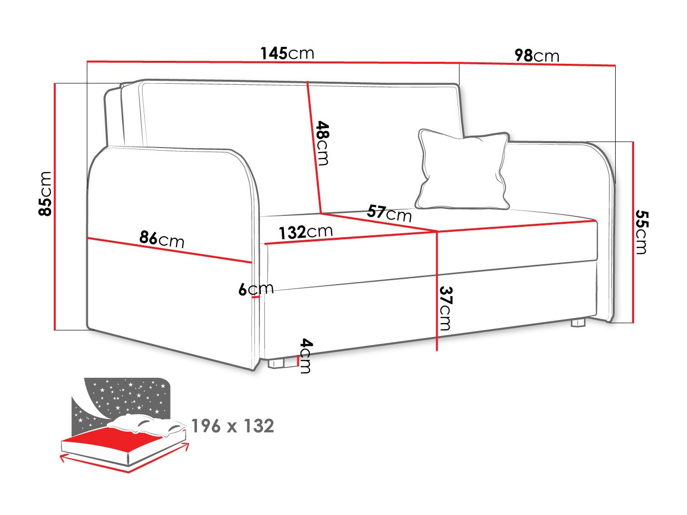 Диван-кровать Columbus 123 (Mono 241)