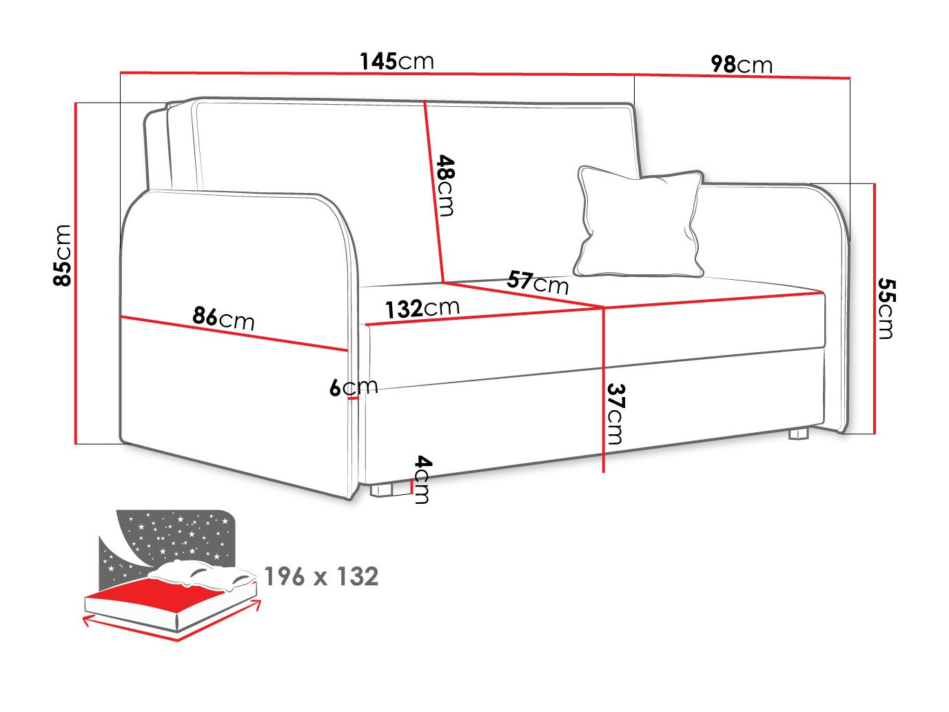 Диван-кровать Columbus 123 (Mono 244)