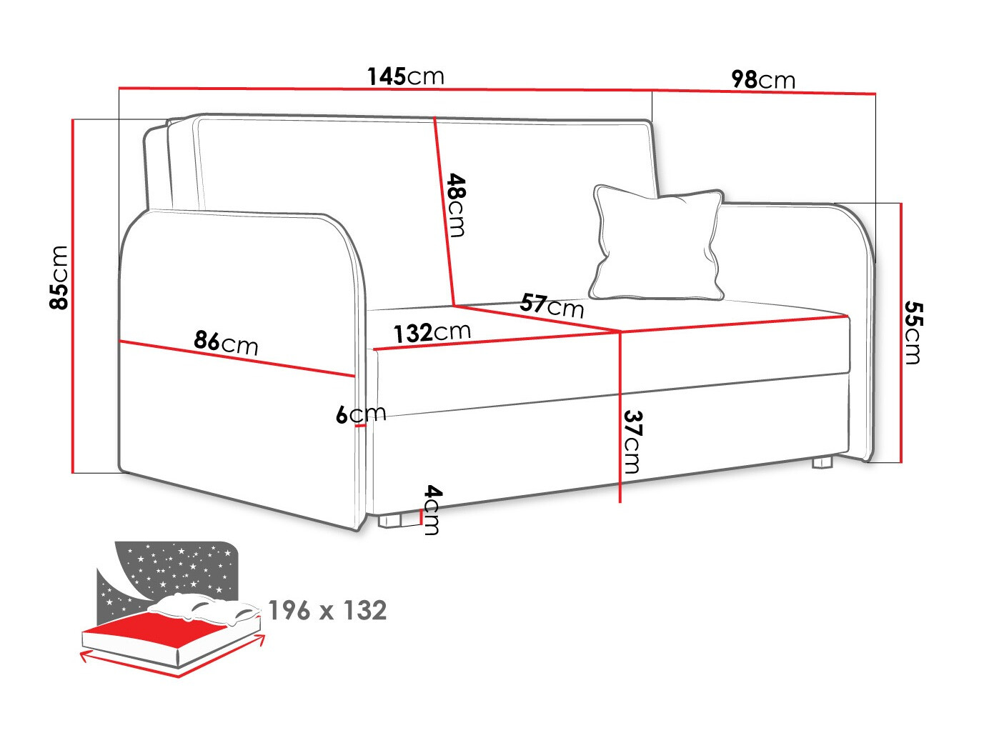 Диван-кровать Columbus 123 (Mono 246)