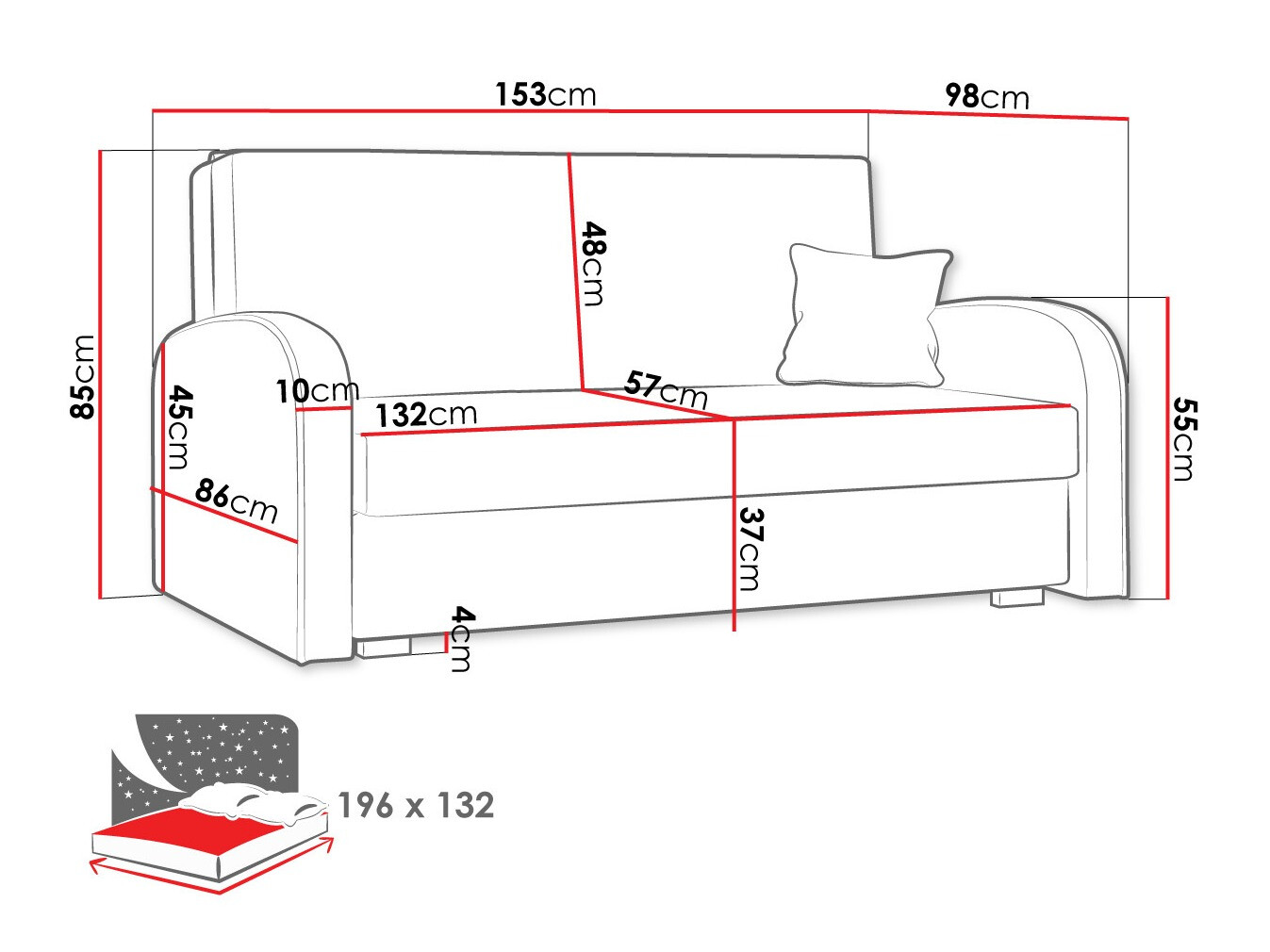 Диван-кровать Columbus 163 (Mono 232 + Sorriso 5)
