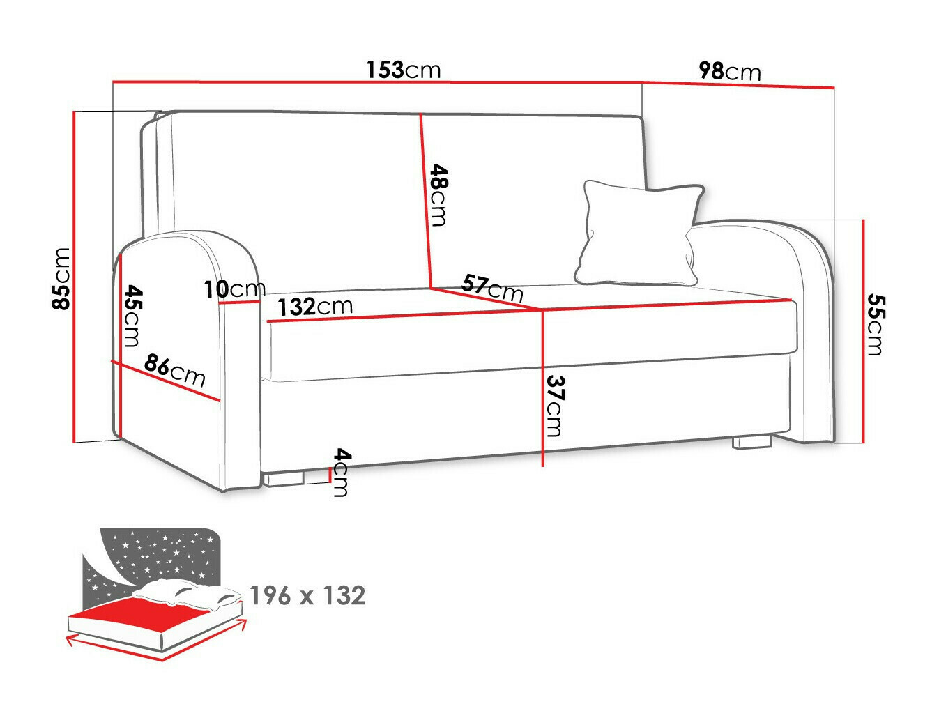 Dīvāns gulta Columbus 163 (Mono 244 + Sorriso 4)