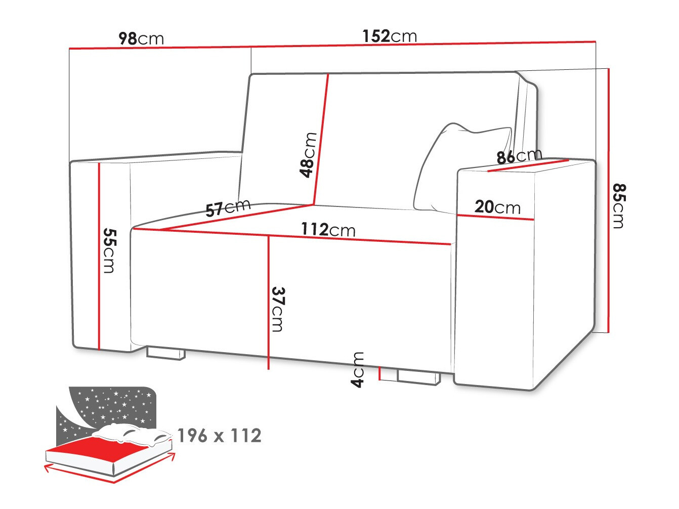 Dīvāns gulta Columbus 194 (Neve 3)