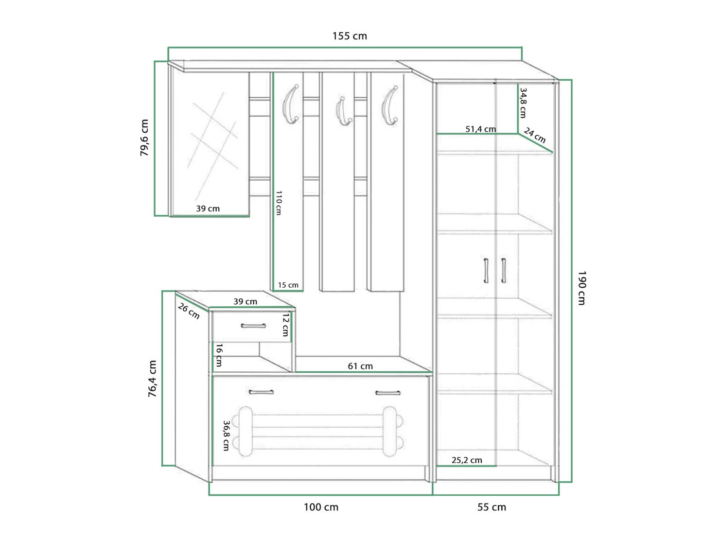 Priekšnama komplekts Gilroy 106 (Craft Tabaco ozols + Krēms)
