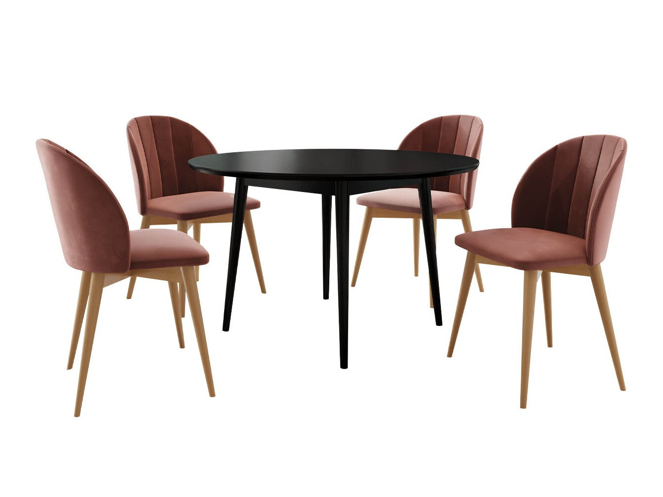 Ēdamistabas komplekts Racine 127 (Brūns + Magic Velvet 2258)