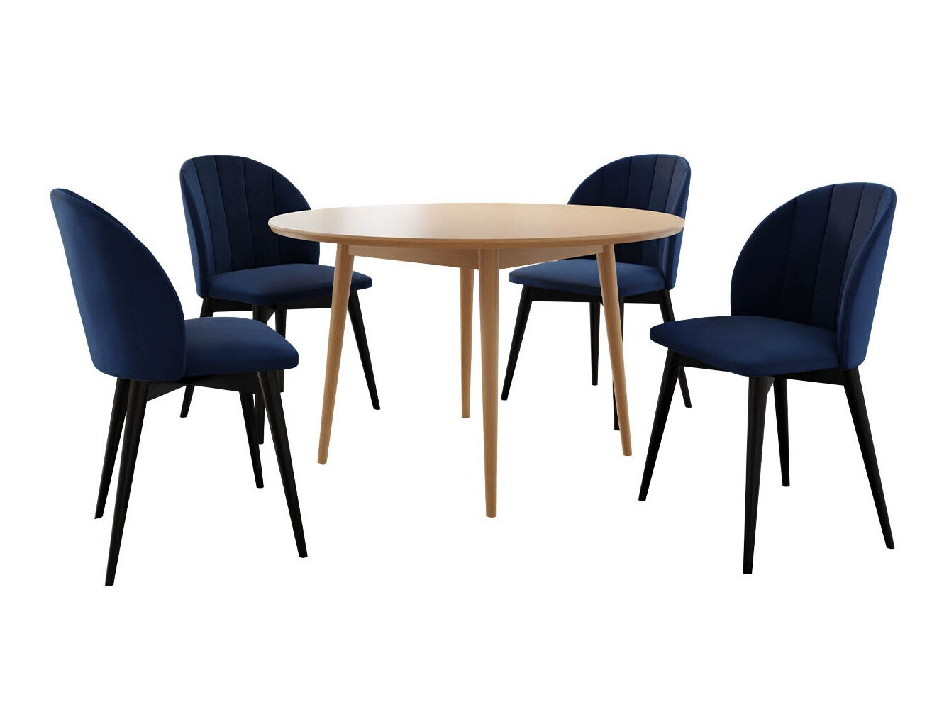 Ēdamistabas komplekts Racine 127 (Melns + Magic Velvet 2216)