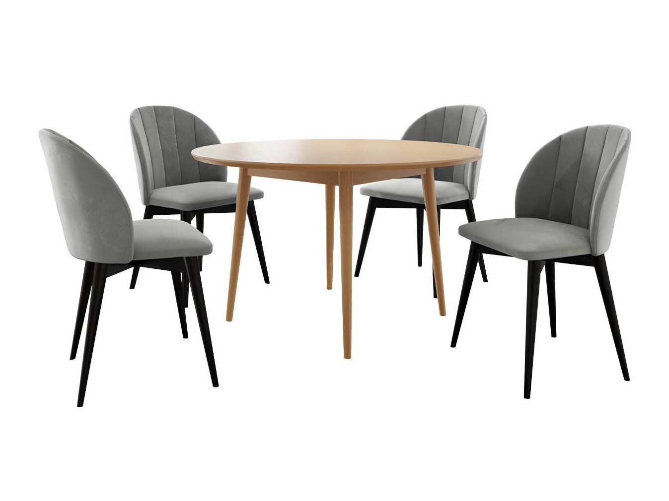 Ēdamistabas komplekts Racine 127 (Melns + Magic Velvet 2217)