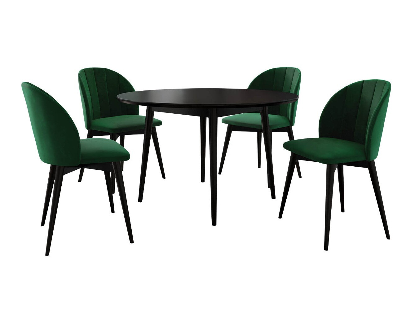 Ēdamistabas komplekts Racine 127 (Melns + Magic Velvet 2225)