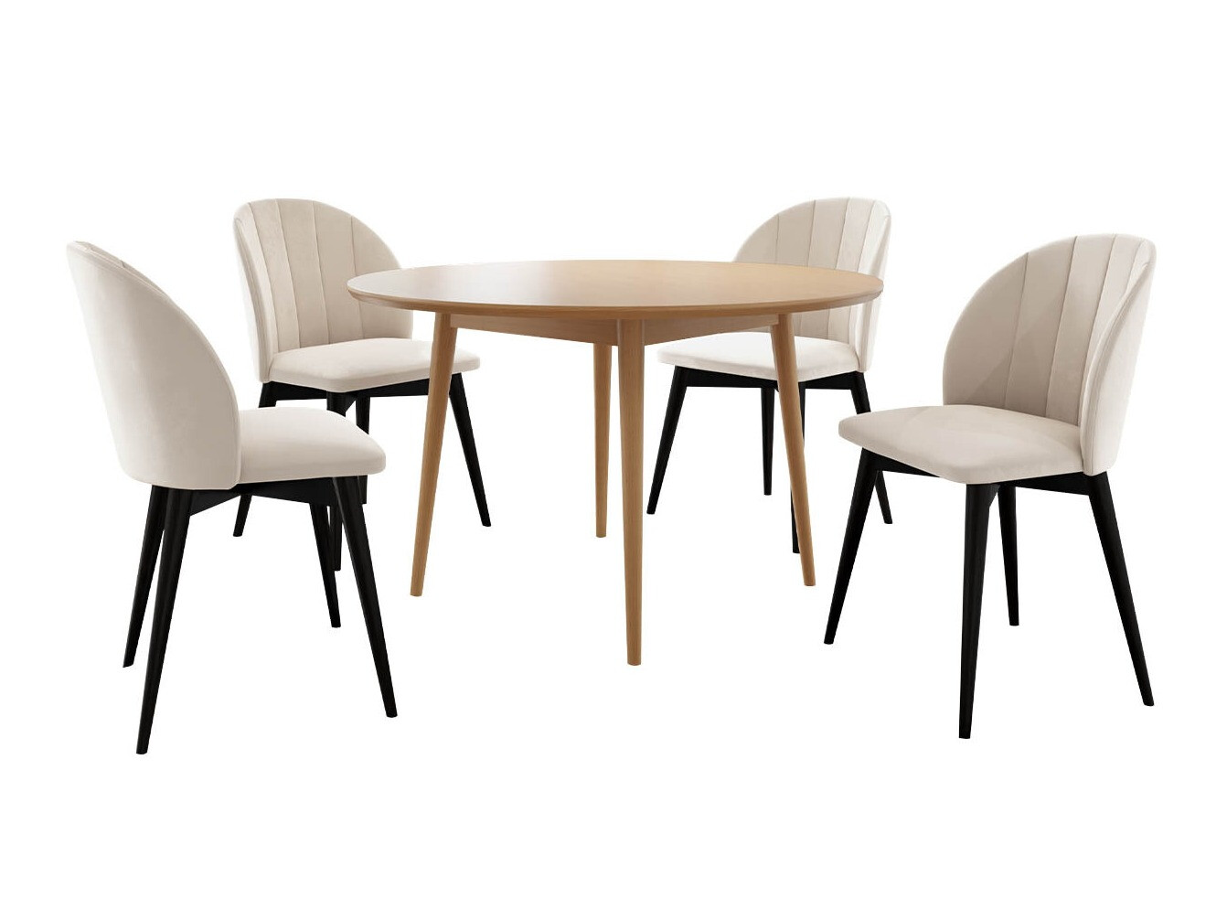 Ēdamistabas komplekts Racine 127 (Melns + Magic Velvet 2250)