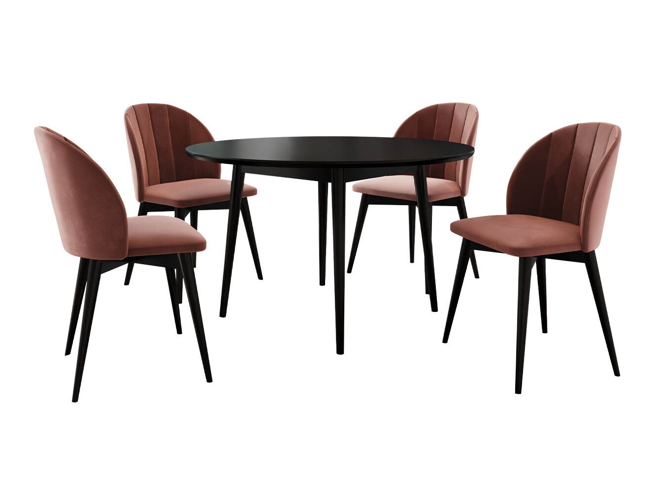 Ēdamistabas komplekts Racine 127 (Melns + Magic Velvet 2258)