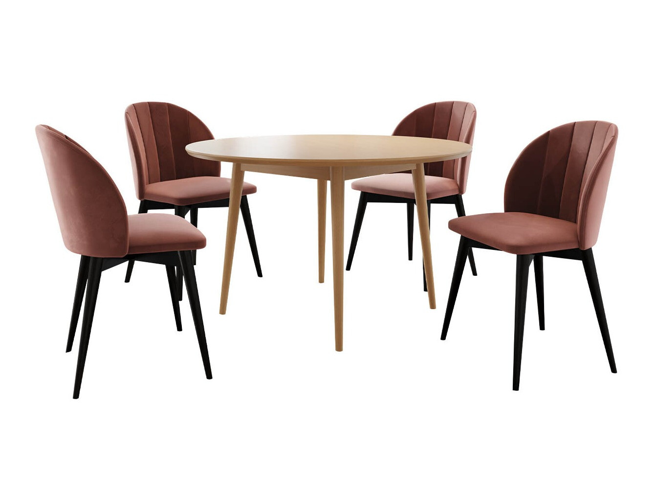 Ēdamistabas komplekts Racine 127 (Melns + Magic Velvet 2258)