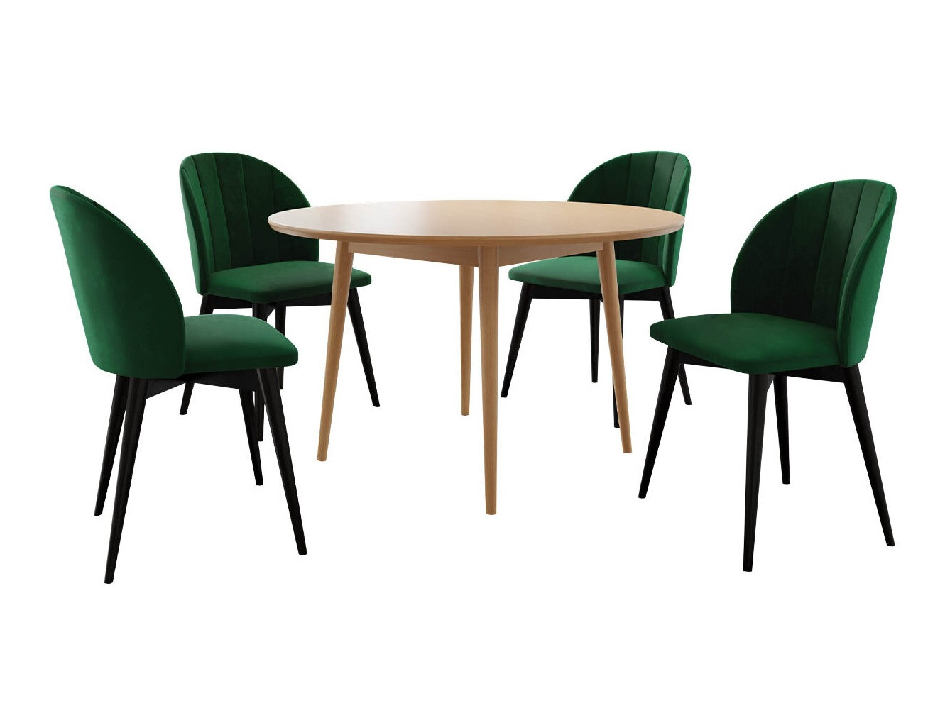 Обеденный гарнитур Racine 127 (Чёрный + Magic Velvet 2225)