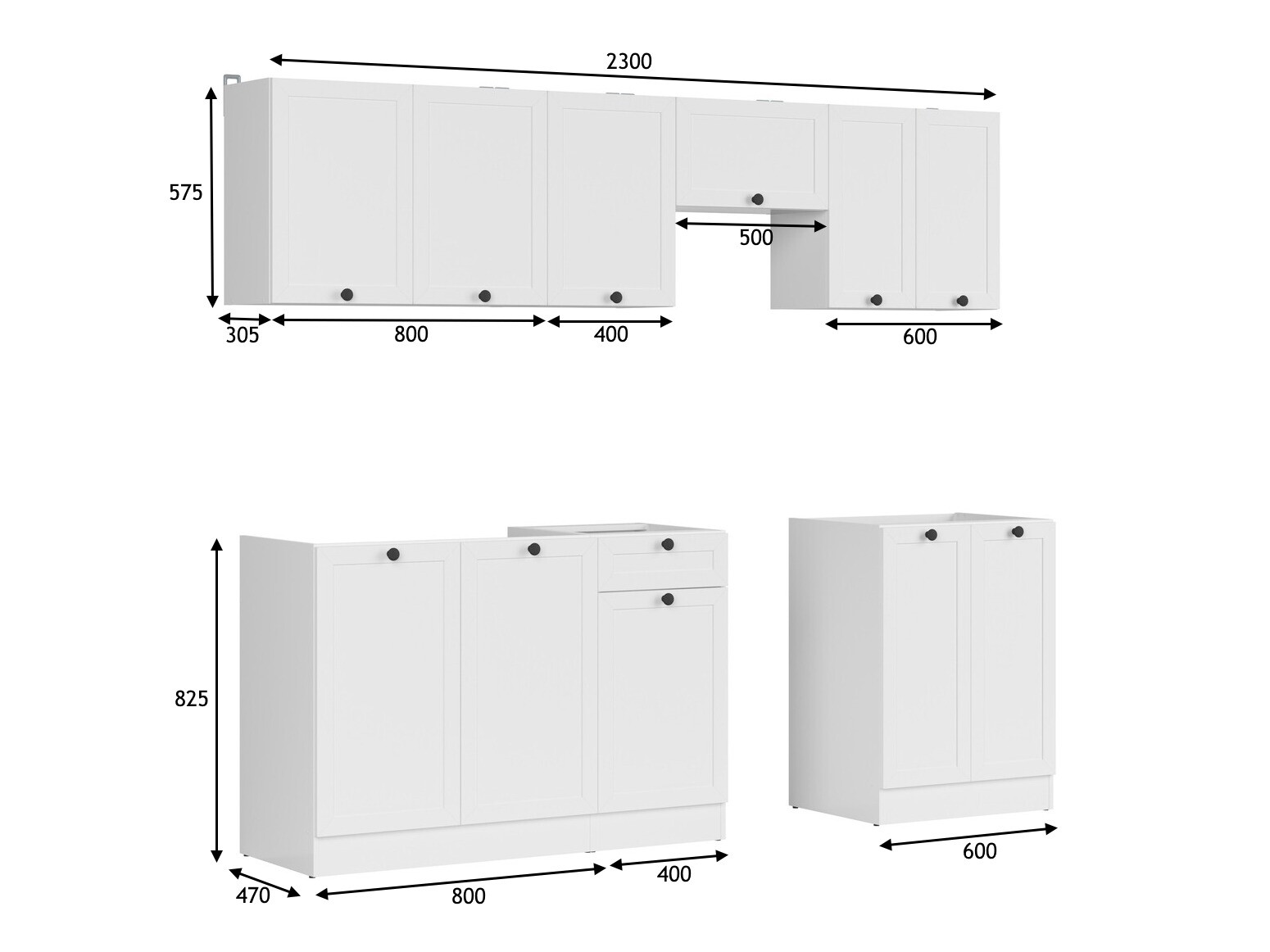 Модульный кухонный гарнитур Classic White 120