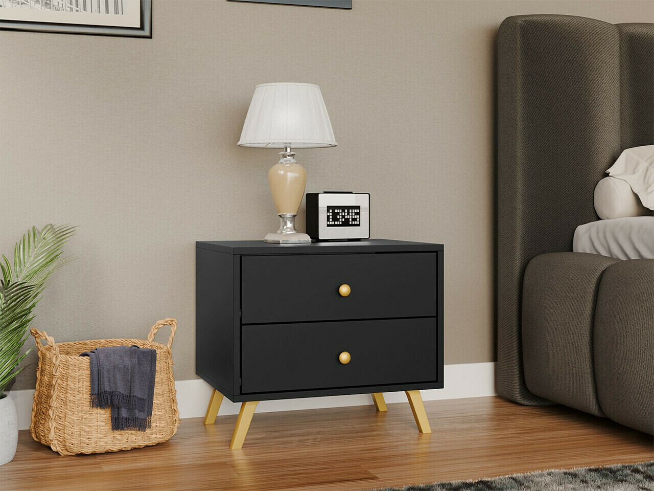 Прикроватная тумбочка Monfera 101 (Чёрный)