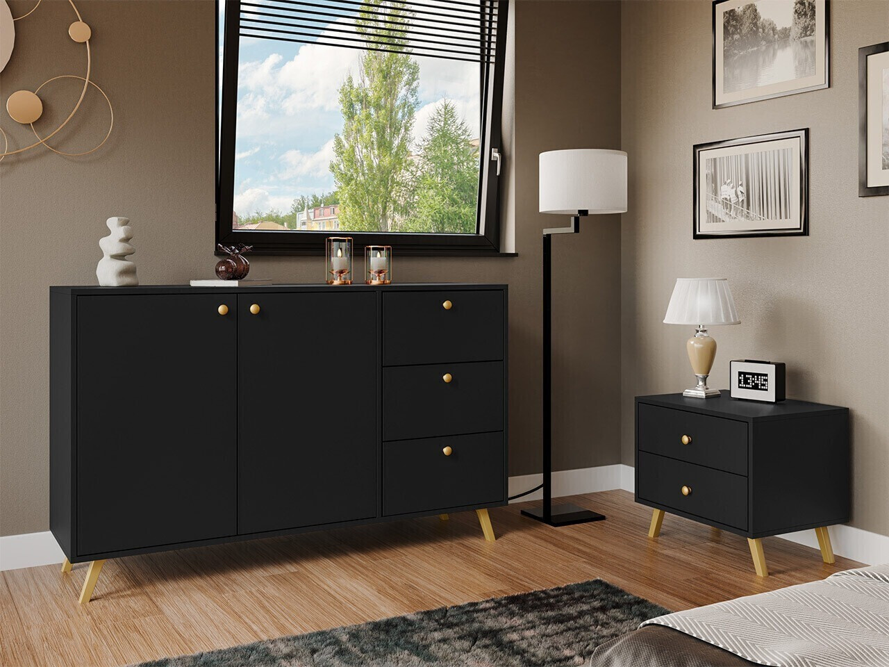 Прикроватная тумбочка Monfera 101 (Чёрный)