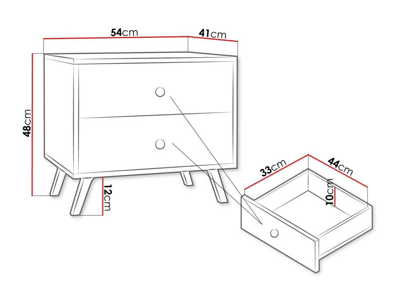 Прикроватная тумбочка Monfera 101 (Чёрный)
