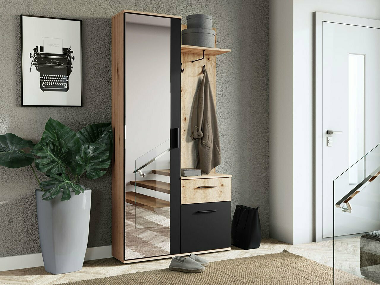 Priekšnama komplekts Stanton 103 (Artisan ozols + Melns)