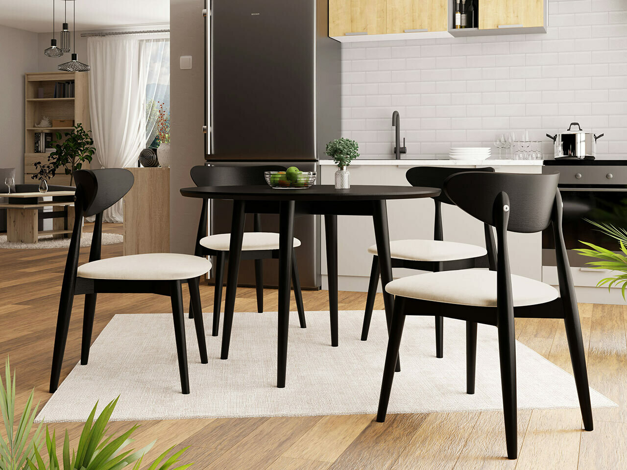 Ēdamistabas komplekts Racine 124 (Melns)