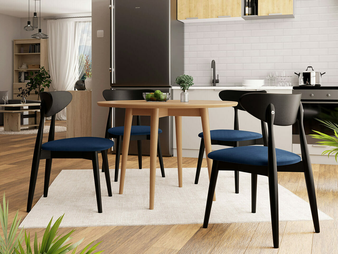 Ēdamistabas komplekts Racine 124 (Melns)