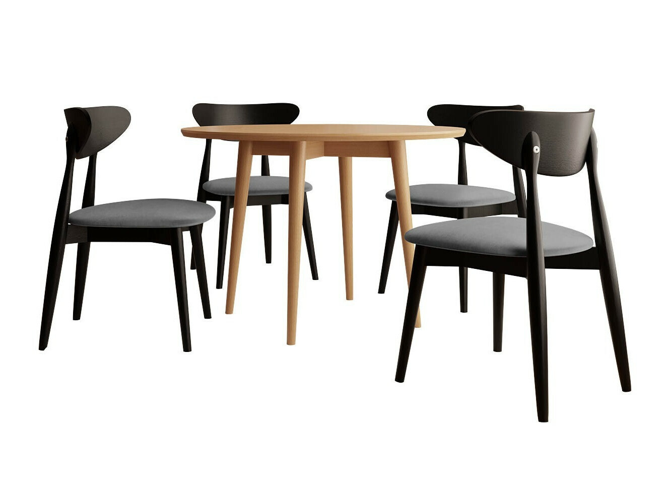 Ēdamistabas komplekts Racine 124 (Melns)