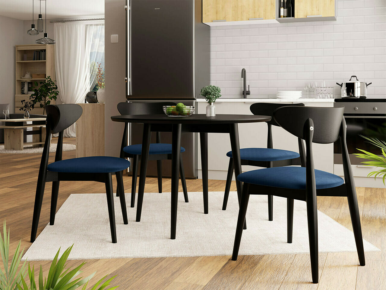 Обеденный гарнитур Racine 124 (Чёрный)