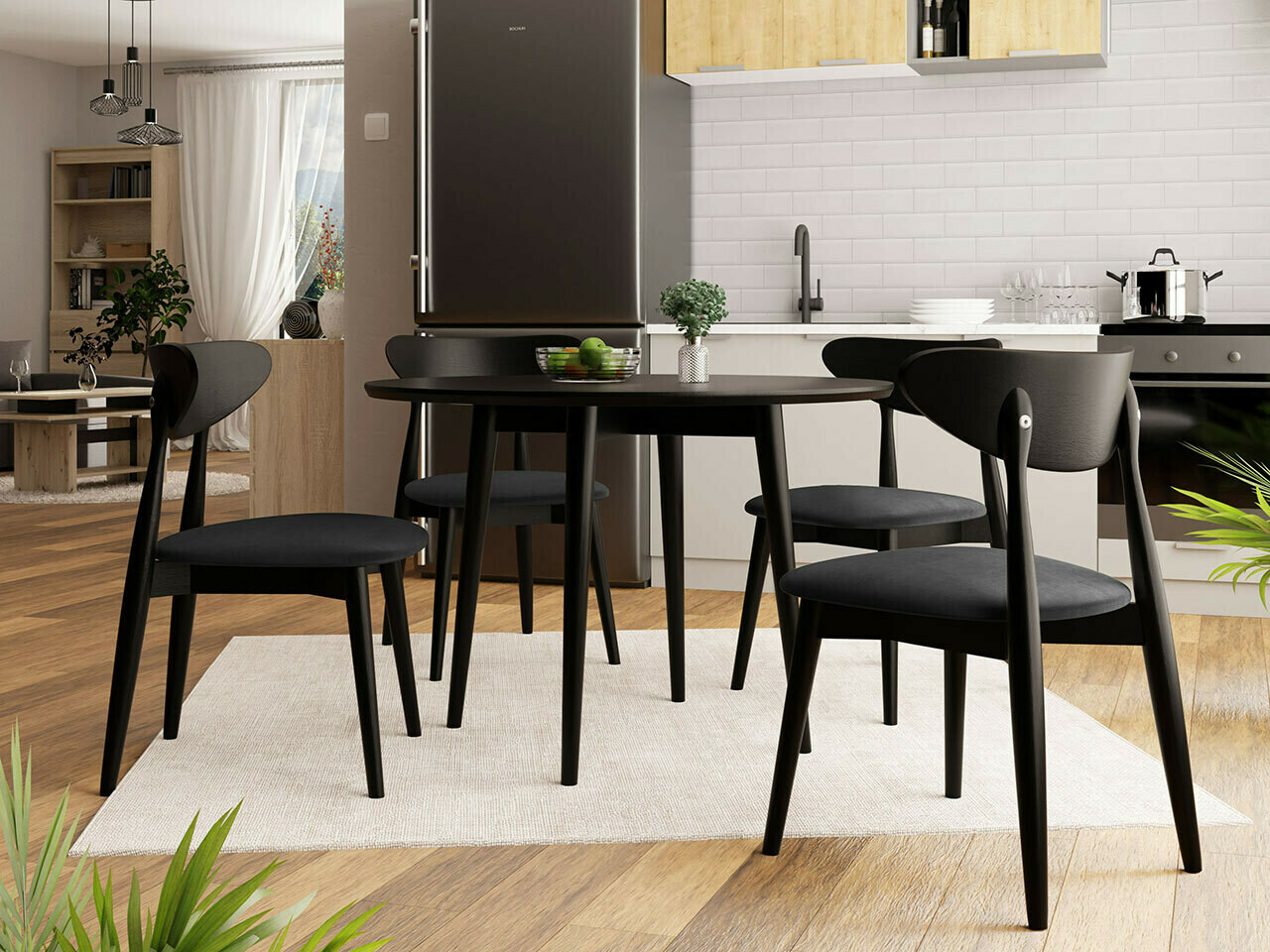 Обеденный гарнитур Racine 124 (Чёрный)