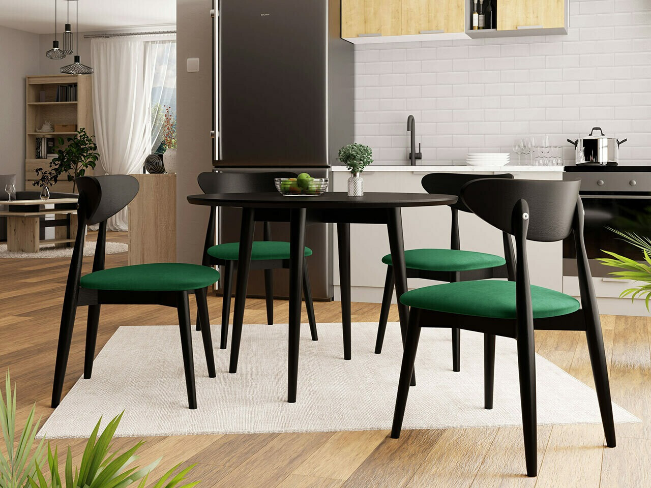 Обеденный гарнитур Racine 124 (Чёрный)