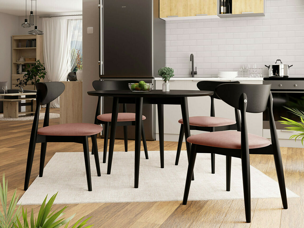 Обеденный гарнитур Racine 124 (Чёрный)