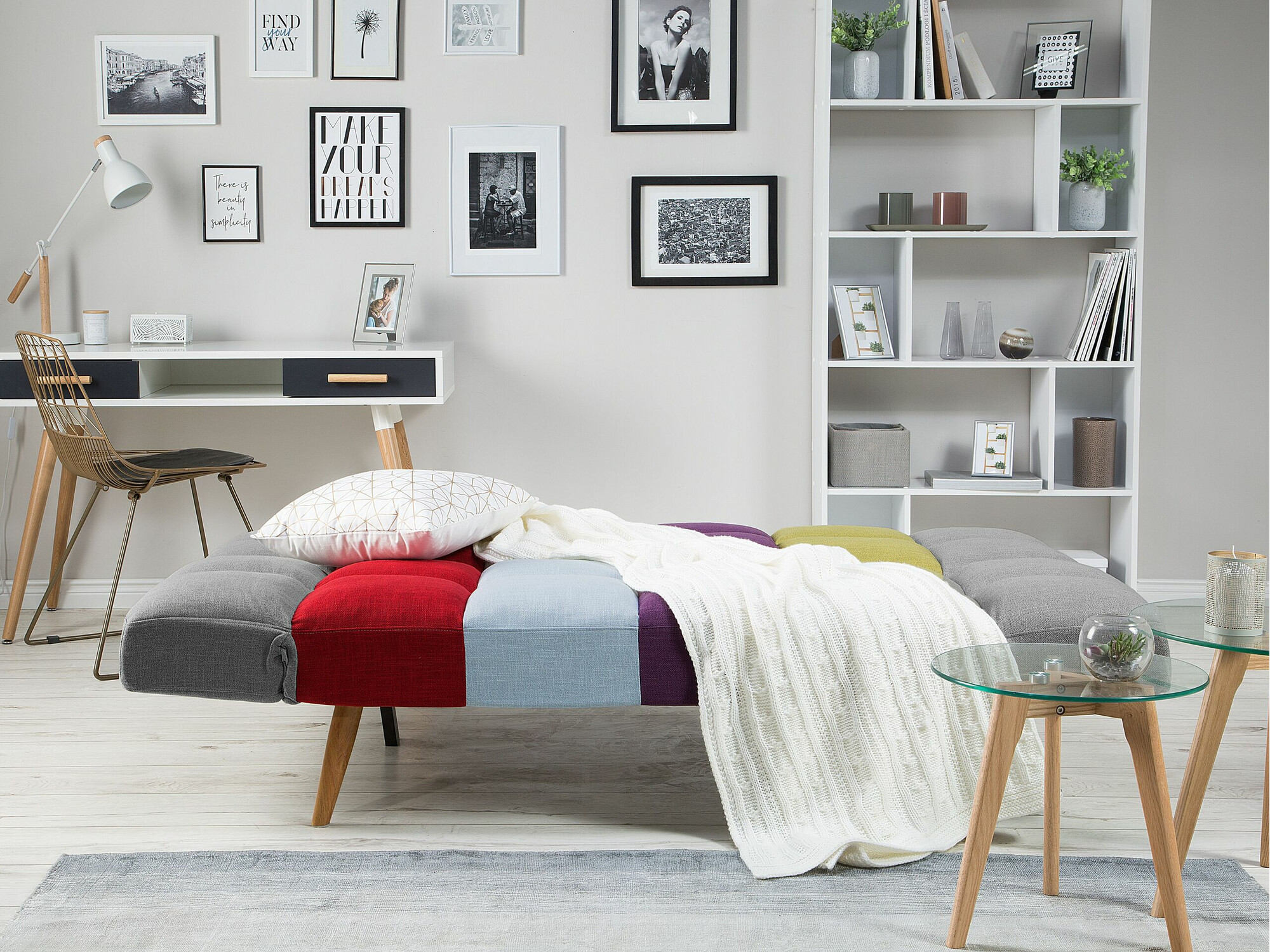 Диван-кровать Berwyn 1552 (Серый + Красный + Синий)