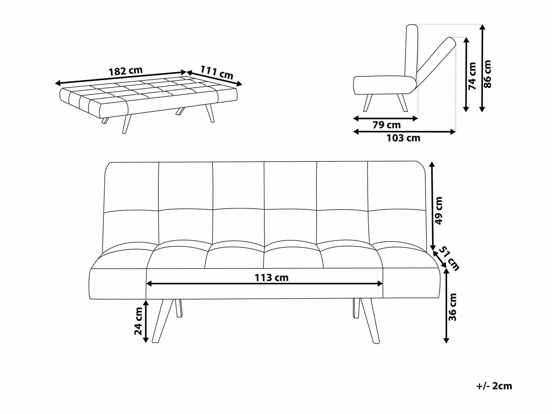 Диван-кровать Berwyn 1552 (Серый + Красный + Синий)