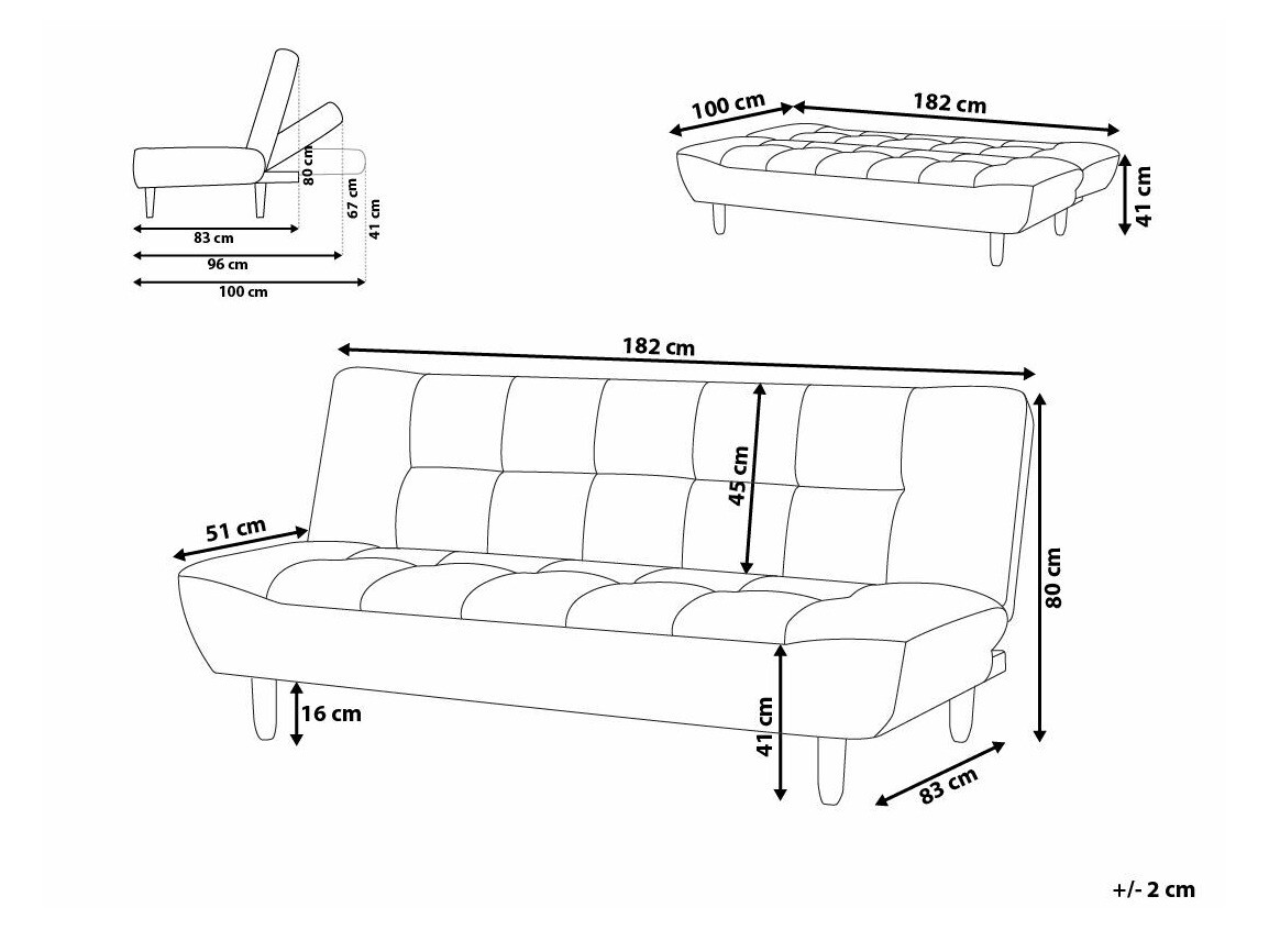 Dīvāns gulta Berwyn 1550 (Tumši pelēks)