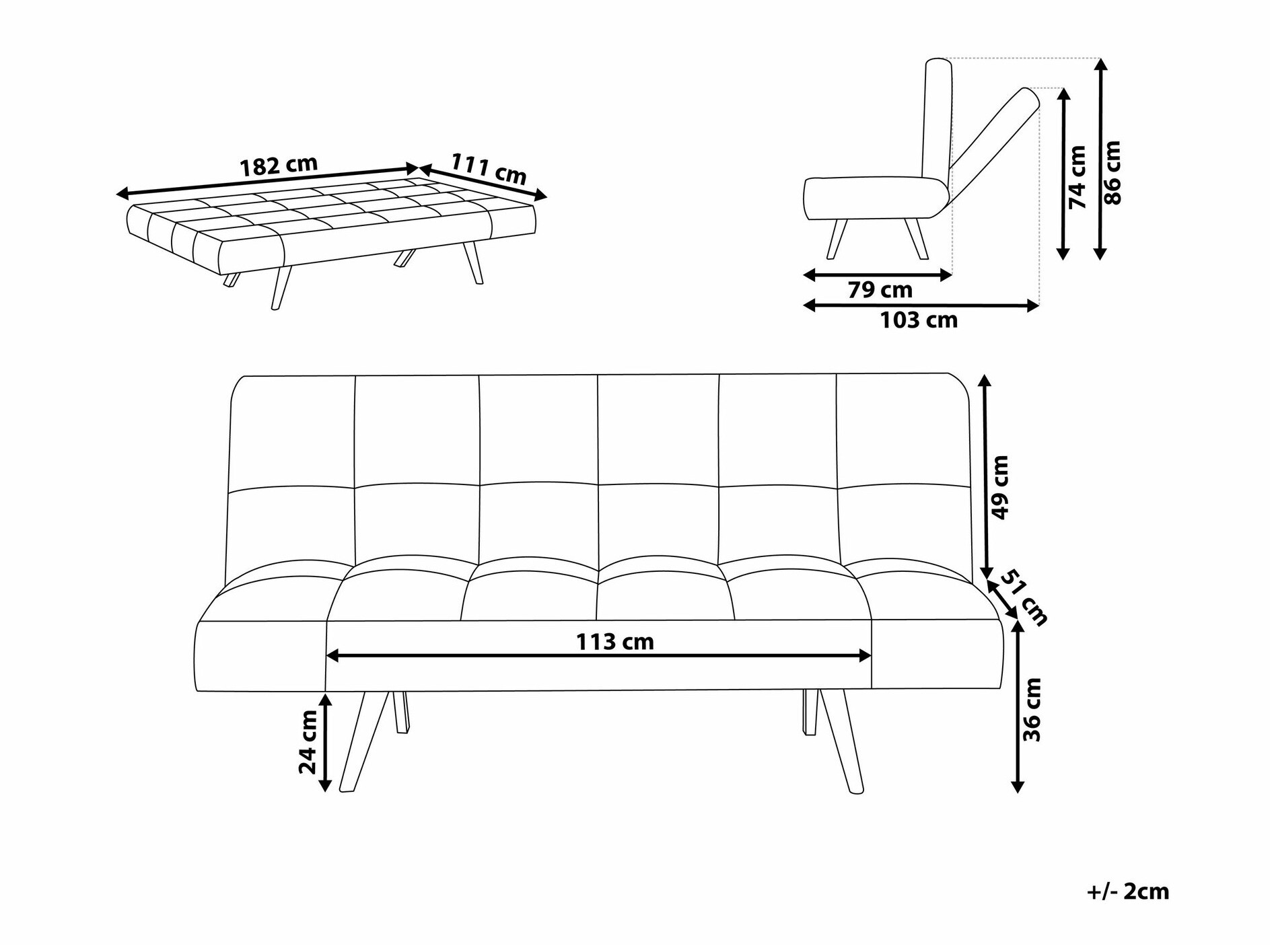 Dīvāns gulta Berwyn 1552 (Gaiši pelēks)