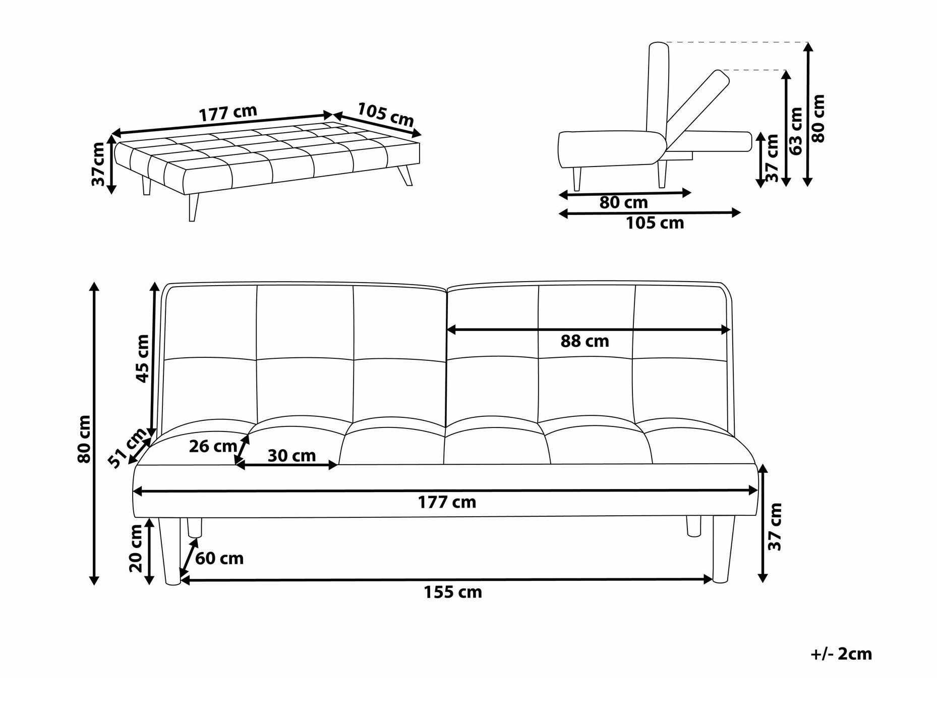 Диван-кровать Berwyn 1554 (Светло-серый)