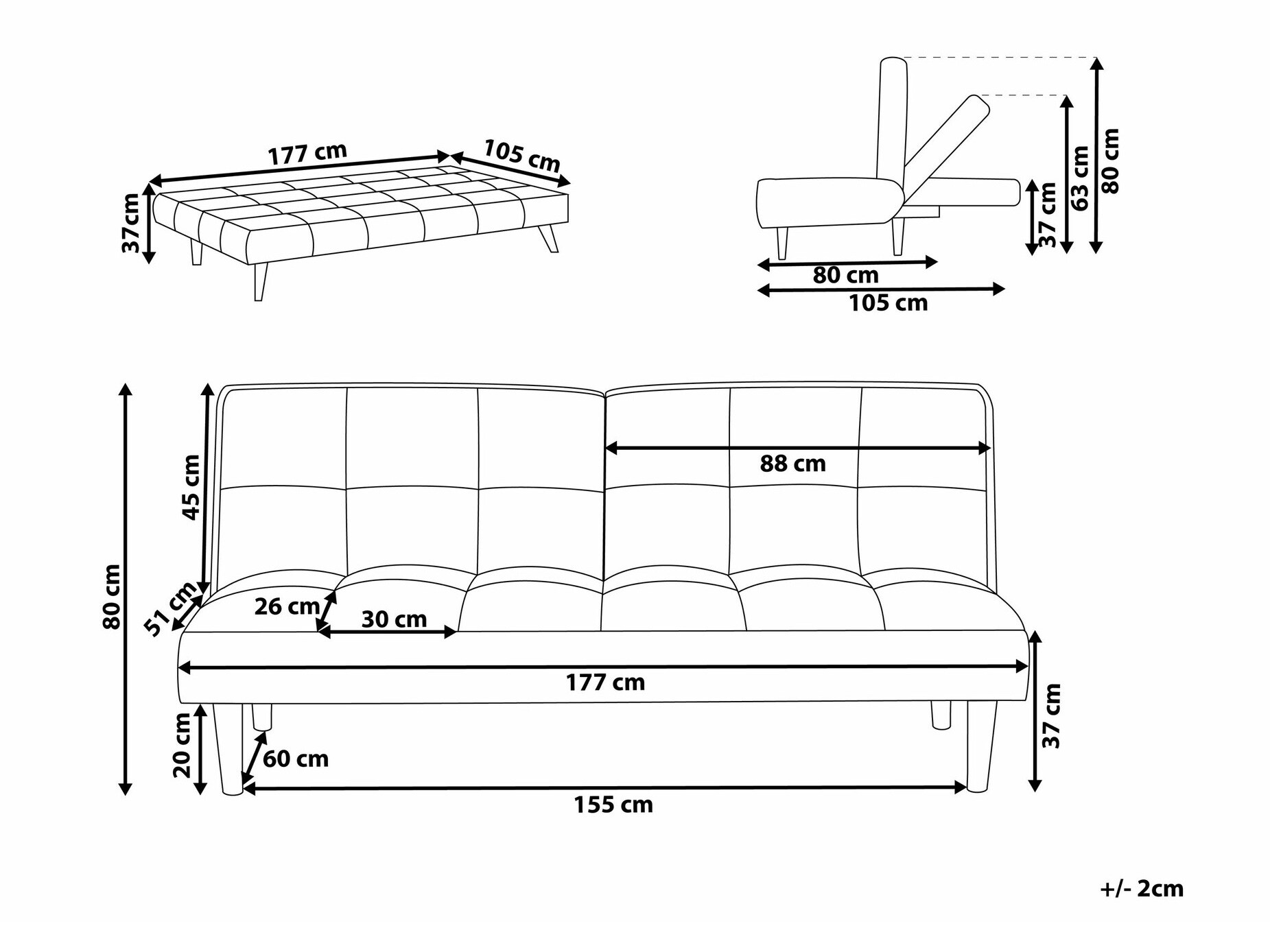 Dīvāns gulta Berwyn 1554 (Zaļš)