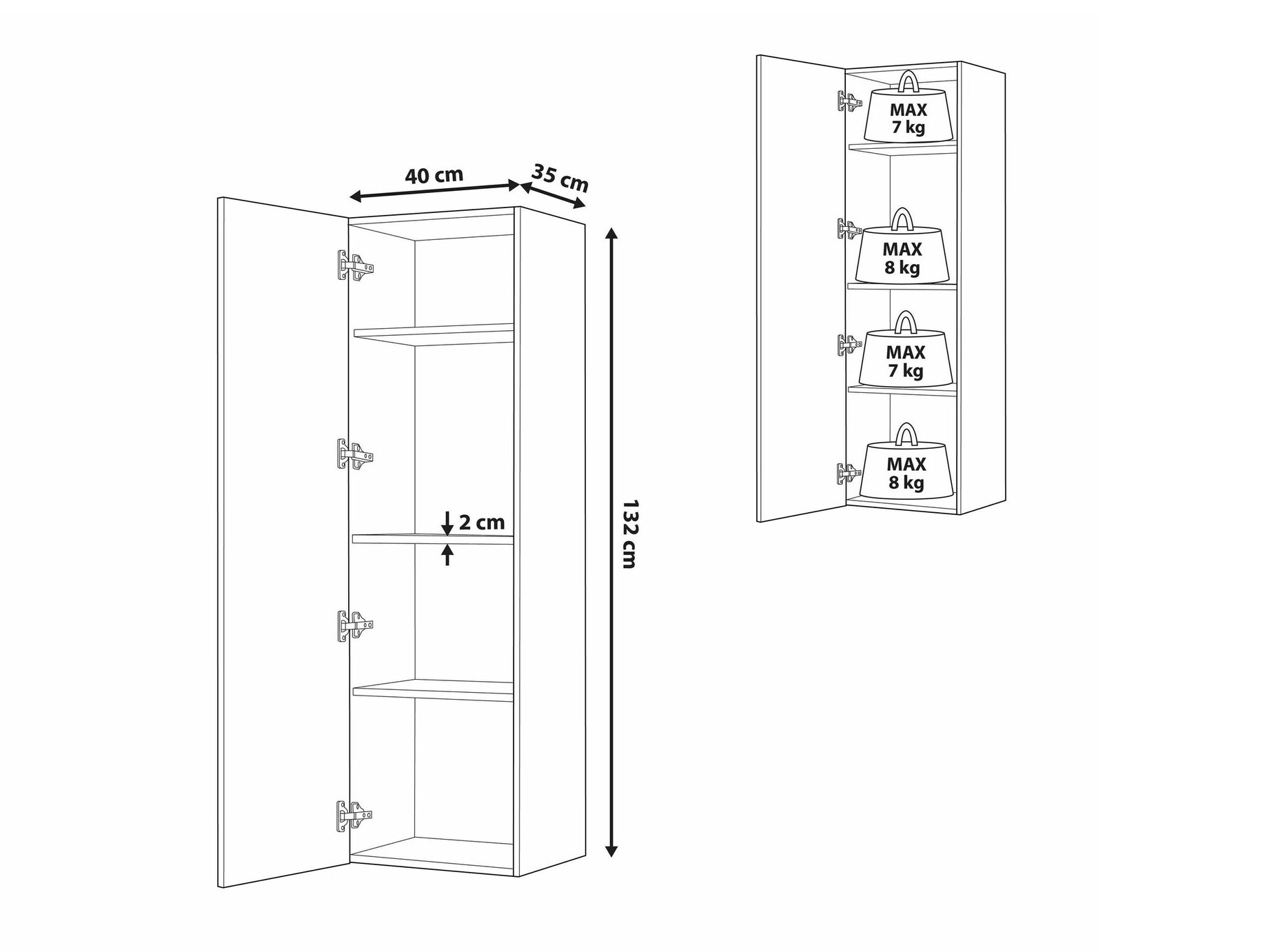 Piekarams vannas istabas skapītis Berwyn 1555 (Melns)