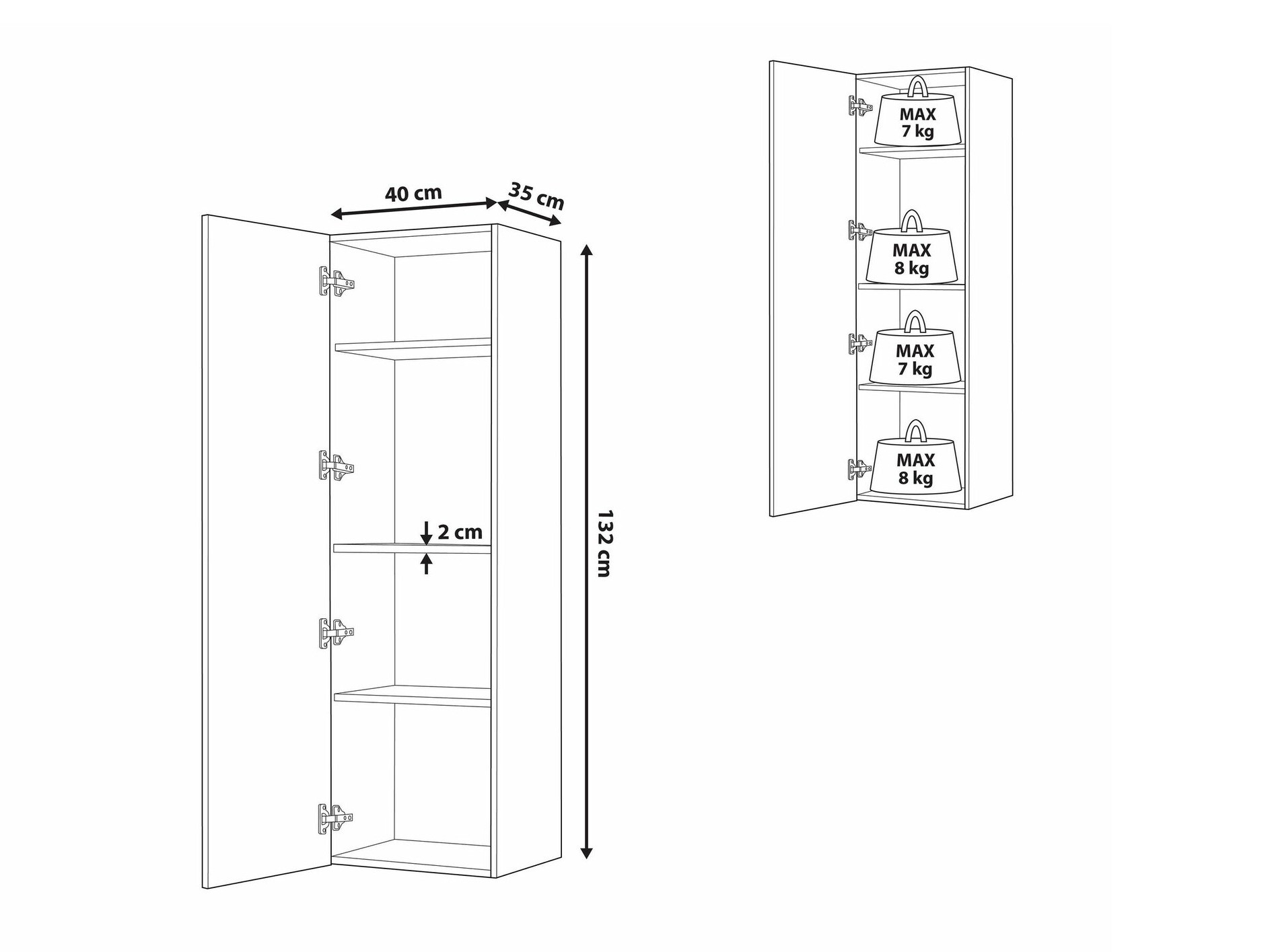 Piekarams vannas istabas skapītis Berwyn 1555 (Pelēks)