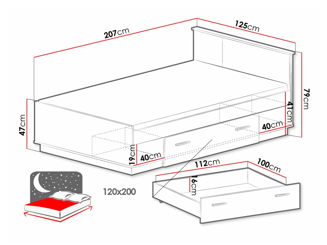 Кровать Tenodeu 126