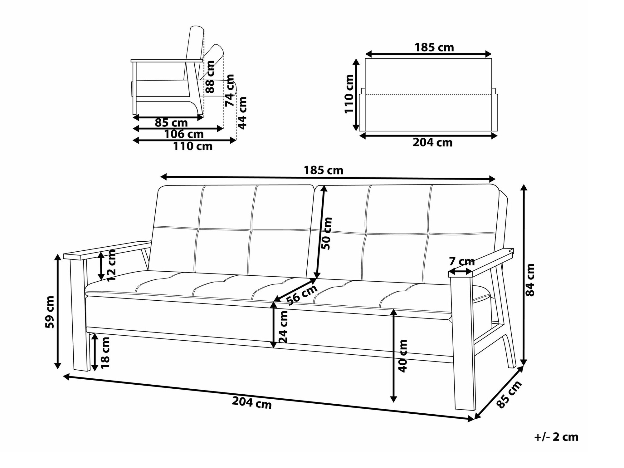 Диван-кровать Berwyn 1563 (Тёмно-серый)