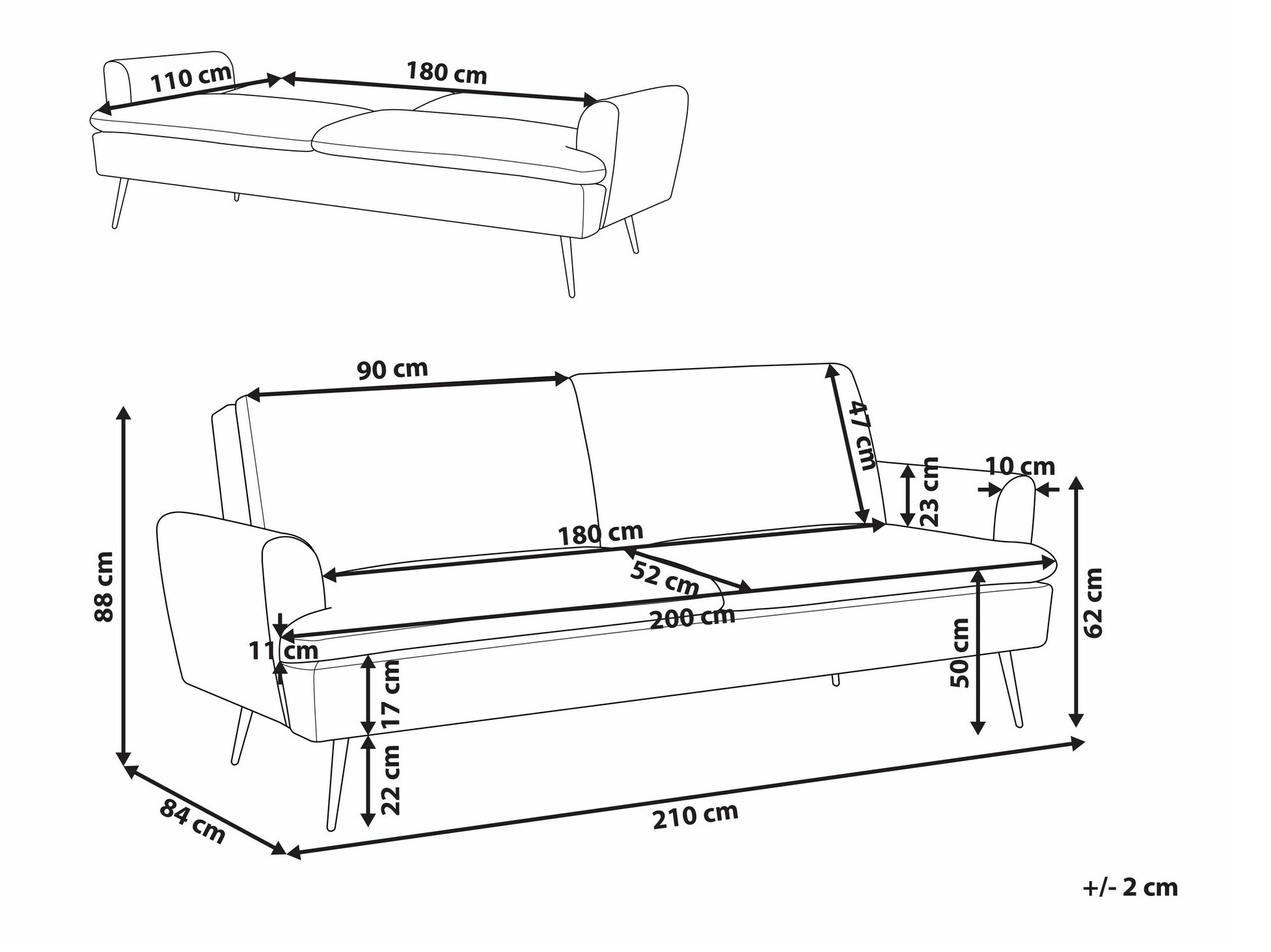 Dīvāns gulta Berwyn 1564 (Zaļš)