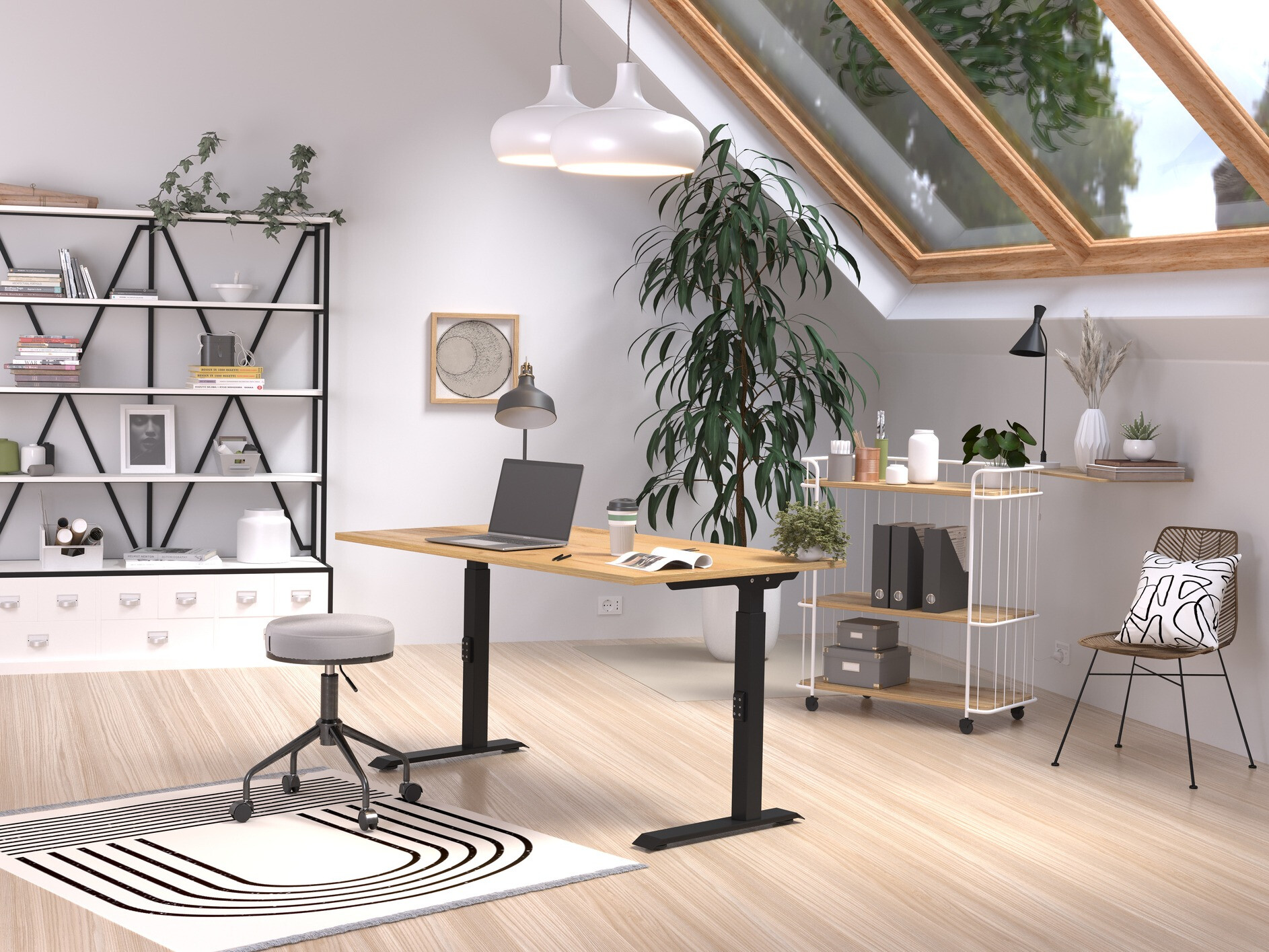 Письменный cтол Sacramento 419 (Navarra дуб + Чёрный)