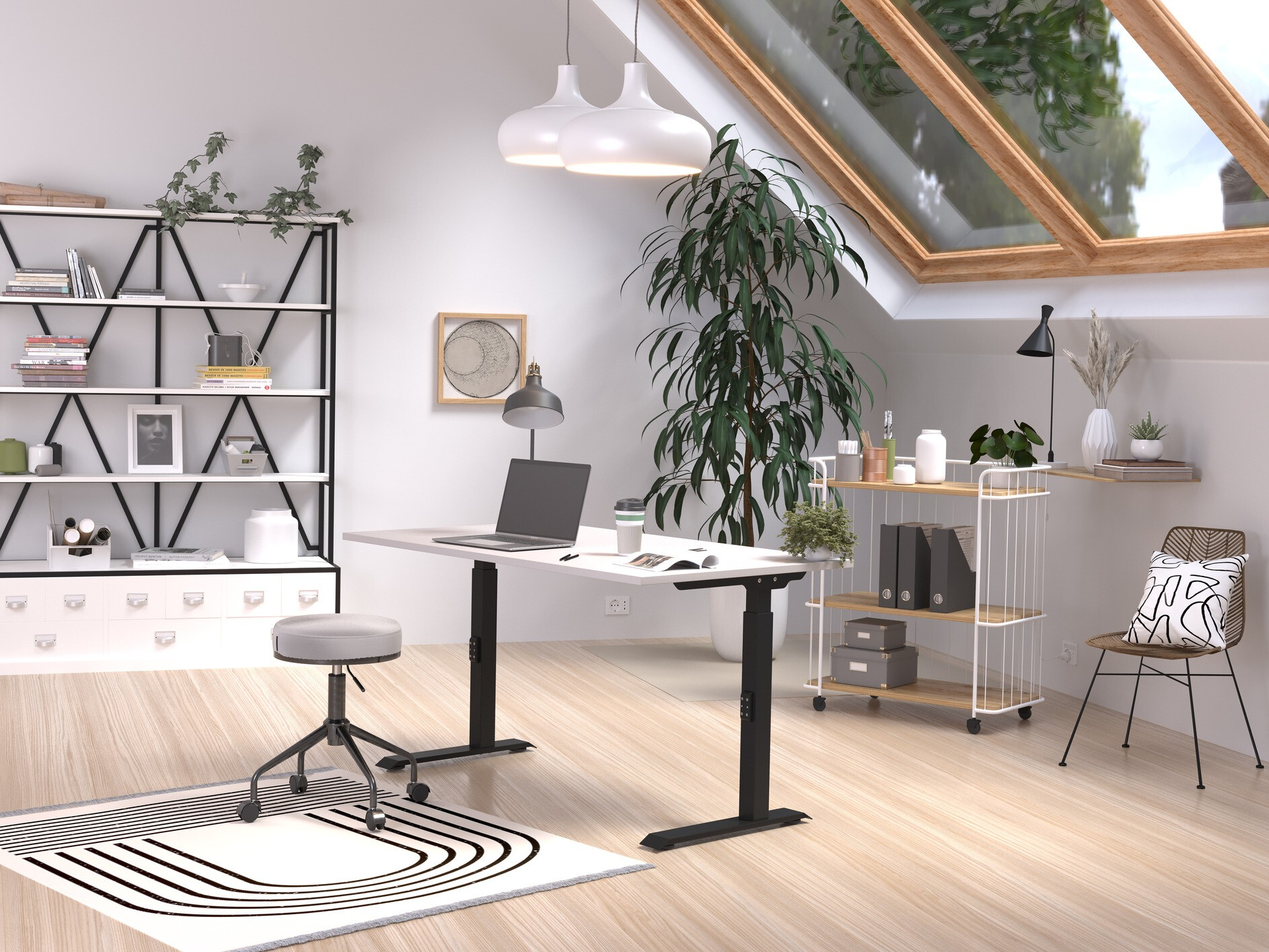 Письменный cтол Sacramento 419 (Серый + Чёрный)