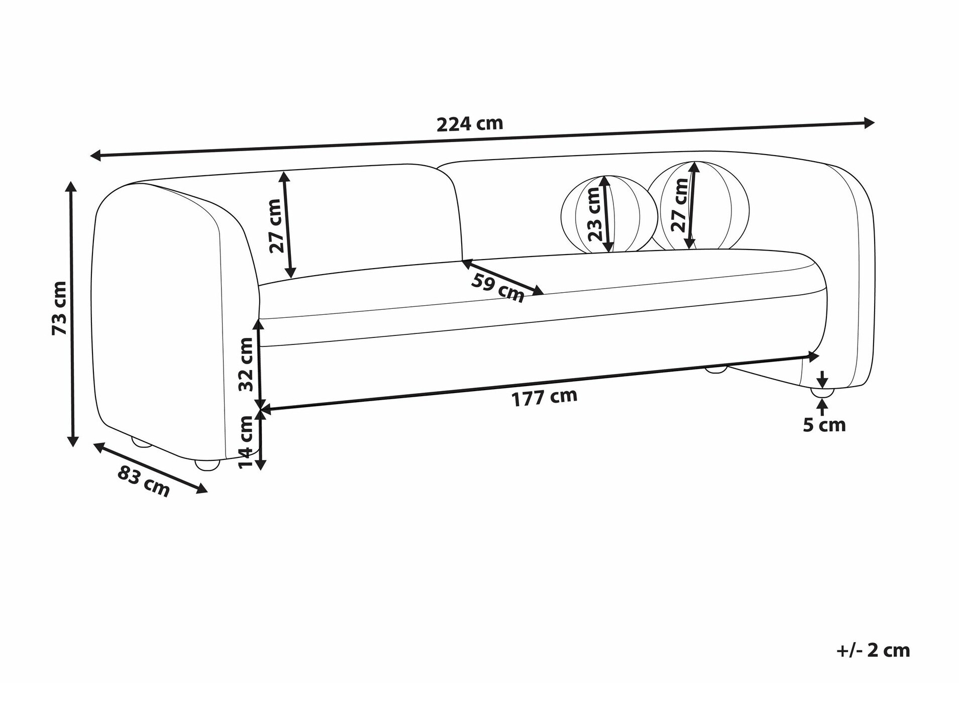 Dīvāns Veselme 102 (Balts)