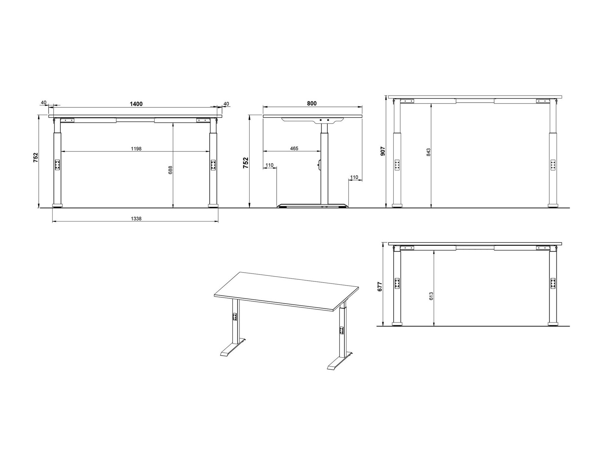 Письменный cтол Sacramento 419 (Navarra дуб + Чёрный)